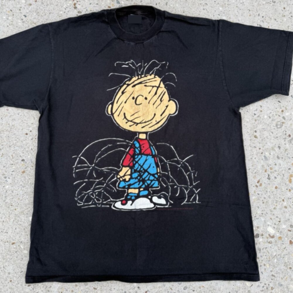 Vintage Style Pig Pen Black T-Shirt